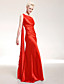  Stretch Satin Sheath/ Column One Shoulder Floor-length Evening Dress inspired by Halle Berry
