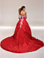  Ball Gown Strapless Chapel Train Taffeta Prom/ Evening Dress