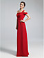  Sheath/Column One Shoulder Off-the-shoulder Floor-length Chiffon Bridesmaid Dress