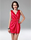  Satin Sheath/Column V-neck Short/Mini Cocktail Dress inspired by Selena Gomez