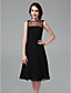  A-line Bateau Knee-length Chiffon Cocktail Dress