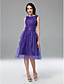  A-line Bateau Knee-length Organza Bridesmaid Dress