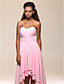  High Low Sweetheart Chiffon Evening Dress With Beadings