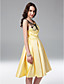  Dianna Agron A-line Off-the-shoulder Knee-length Satin Cocktail Dress