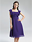  A-line Square Knee-length Chiffon Bridesmaid Dress