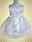  A-line Jewel Knee-length Satin Cotton With Appliques Flower Girl Dress
