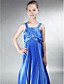  Sheath/ Column Straps Floor-length Elastic Silk-like Satin Junior Bridesmaid Dress