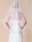  Two-tier Elbow Wedding Veil With Ribbon Edge