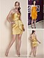  Satin Sheath/ Column Strapless Short/ Mini Cocktail Dress inspired by Anne Hathaway