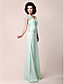  A-line V-neck Floor-length Chiffon Mother of the Bride Dress With Appliques