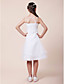  A-line Spaghetti Straps Knee-length Elastic Woven Satin Junior Bridesmaid Dress