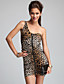  TS One-Shoulder Leopard Print Bodycon Dress