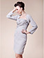  Sheath/ Column Strapless Knee-length Side-Draped Chiffon Mother of the Bride Dress With A Wrap