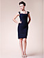  Sheath/ Column Straps Knee-length Chiffon Mother of the Bride Dress