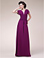  Sheath/Column V-neck Floor-length Chiffon Mother of the Bride Dress