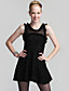  TS Splicing Mesh Ruffle Dress