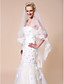  One-tier Cathedral Wedding Veils With Lace Applique Edge