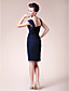 Sheath/ Column Straps Knee-length Chiffon Mother of the Bride Dress