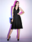  Sheath/Column Halter Knee-length Chiffon Cocktail Dress