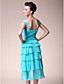  A-line Straps Sweetheart Asymmetrical Chiffon Elastic Woven Satin Wedding Party Dress