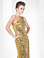  Sequined Trumpet/ Mermaid One Shoulder Sweep/ Brush Train Evening Dress inspired by Elizabeth Banks