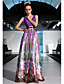  A-line/ Princess V-neck Floor-length Tencel With Sashes/ Beading Ready-to-Wear Evening/ Prom Dress