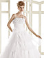  A-line Square Spaghetti Straps Floor-length Organza Wedding Dress