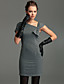  TS Vintage Style Asymmetrical Wool Blend Sheath Dress