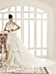  A-line Jewel Chapel Train Taffeta Wedding Dress