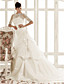  A-line Jewel Chapel Train Taffeta Wedding Dress