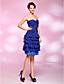  A-line Sweetheart Knee-length Sequined  Chiffon Cocktail Dress