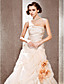  A-line Strapless Cathedral Train Satin Wedding Dress