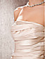  A-line Strapless Cathedral Train Satin Wedding Dress