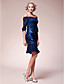  Sheath/Column Off-the-shoulder Knee-length Lace Stretch Satin Mother of the Bride Dress
