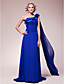  A-line One Shoulder Sweep/Brush Train Chiffon Mother of the Bride Dress