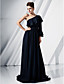  A-line One Shoulder Floor-length Chiffon Evening Dress