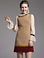  TS Tri Color Long Wool Blended Dress