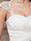  trompet / havfrue stropper kapellet tog chiffon lace brudekjole