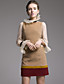  TS Tri Color Long Wool Blended Dress
