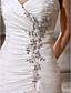  Luxury Delicate Beaded Taffeta Chapel Train Wedding Dress