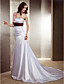  Sheath/ Column One Shoulder Cathedral Train Elastic Silk-like Satin Wedding Dress