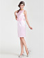  Sheath/ Column Jewel Knee-length Stretch Satin Bridesmaid Dress