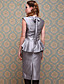  ts Vintage-Stil Silber peplum Etuikleid
