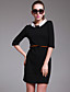  TS Simplicity White Lapel Elastic Dress