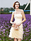  Sheath/Column Strapless Short/Mini Organza Wedding Dress