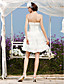  A-line Strapless Short/Mini Organza Taffeta  Wedding Dress