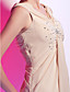  Sheath/ Column V-neck Chiffon Cocktail Dress With Side-Draping