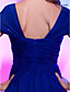  A-line Straps Chiffon Over Stretch Satin Cocktail Dress