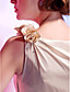  A-line Jewel Neck Knee-length Stretch Satin Cocktail Dress