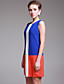  simplicidade ts vestido sem mangas bloco de cor (mais cores)